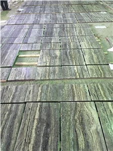 Silver Gray Titanium Brown Travertine Slabs Floors