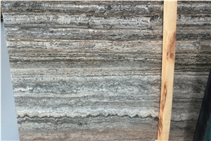 Silver Gray Titanium Brown Travertine Slabs Floors