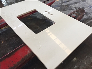 White Artificial Quartz Countertops Vanitytop