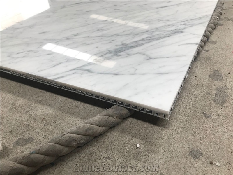 Aluminum Honeycomb Carrara White Marble Panel