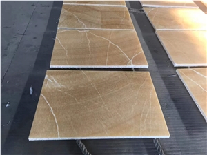 Backlit Honey Onyx Panels for Wall