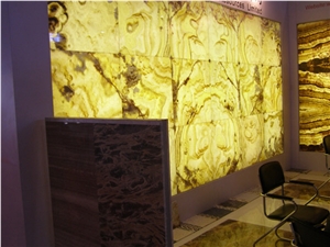 Backlit Honey Onyx Panels for Wall