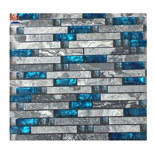 30x30cm Blue Glass Mosaic for Swimming Pool Tiles