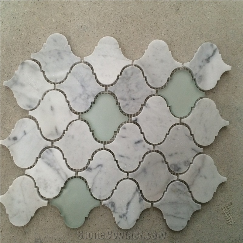 Carrara White Marble Lantern Mosaic Tiles