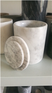 High Quality Customized Polished Marble Candle Jar