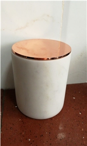 High Quality Customized Polished Marble Candle Jar