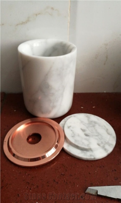 Wholesale Price White Marble Candle Jars