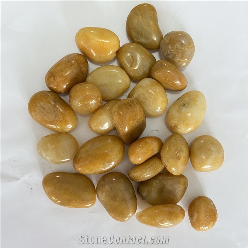 High Polished Yellow River Pebble Stone