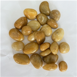 High Polished Yellow River Pebble Stone