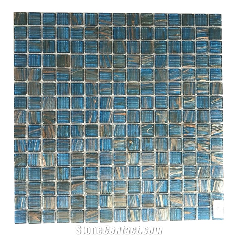 Blue Glass Mosaic for Bathroom and Swimming Pool