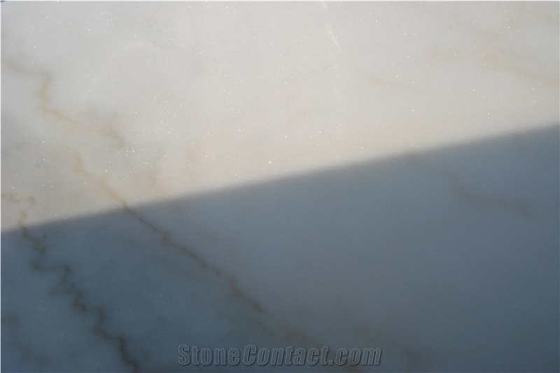 Cheapest China White Marble Slab with Beige Veins