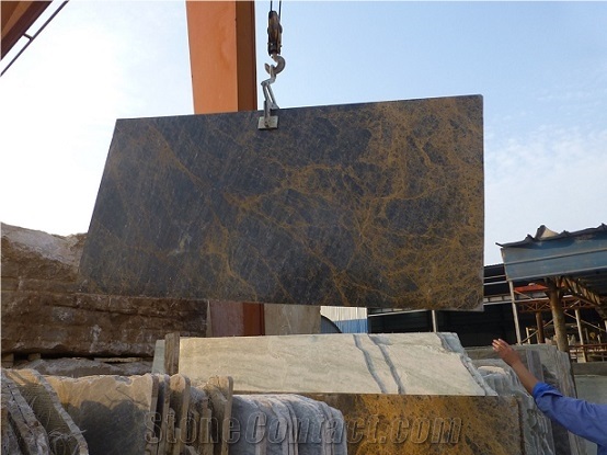 China Provence Gold Marble Tile Slab