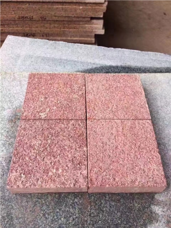 China Red Granite Landscaping Cube Stone