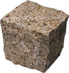 G682 Misty Yellow Granite Cubes Paving Stone