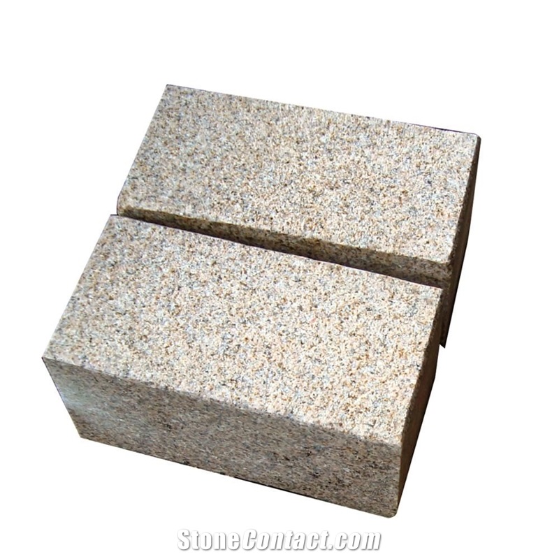 G682 Misty Yellow Granite Cubes Paving Stone