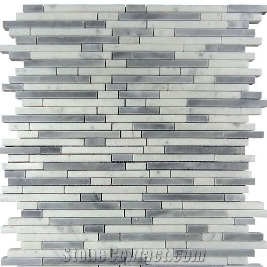 Linear Strip Marble Mosaic Tile