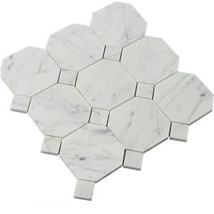 Mixed Color Yellow/White/Grey Marble Mosaic Tile