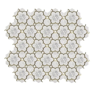 White Marble Mosaic Waterjet Mosaic