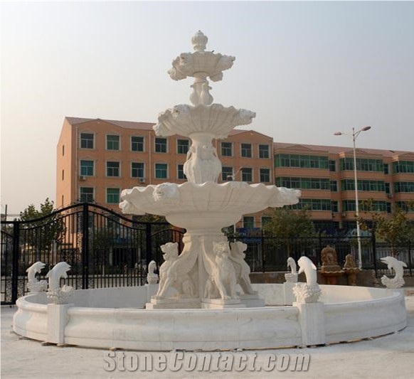 White Marble Water Foundtain for Garden