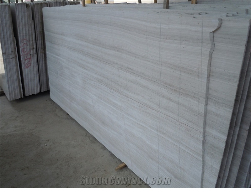 White Wood Marble Timber White Marble Tile Slab