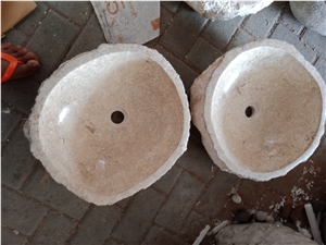 Cream Marble Sinks /Nusa Beige Marble Wash Basins
