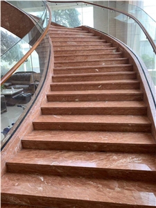 Red Marble Stair & Steps Project