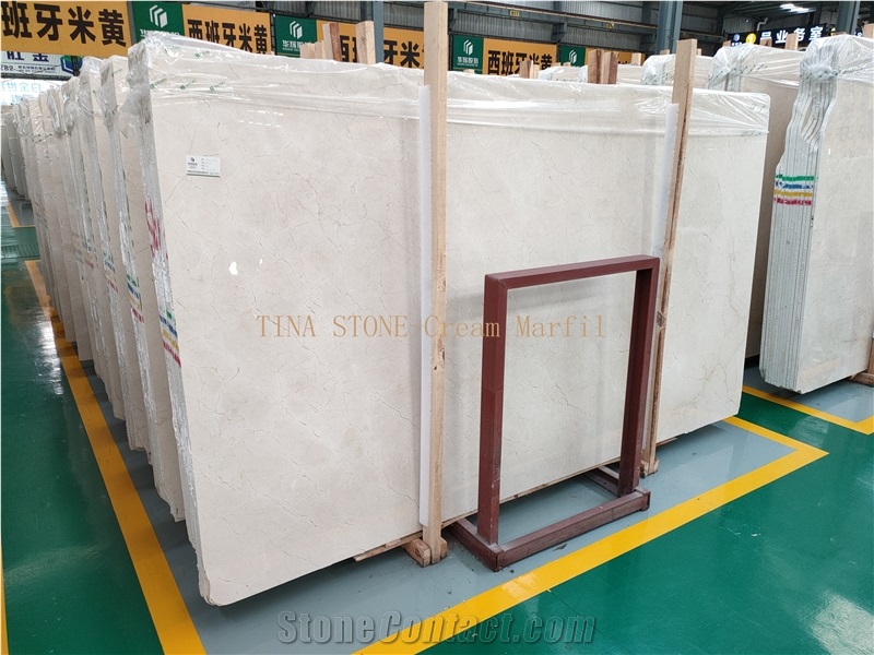 Cream Marfil Marble Tiles Slabs Building Covering