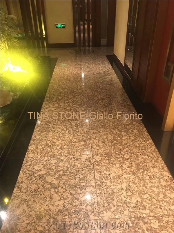 Giallo Fiorito Granite Tiles Slabs Floor Covering