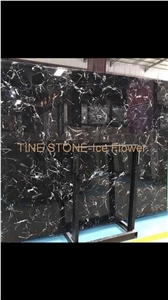 Ice Flower Black Marble Tiles Slabs Wall Floor