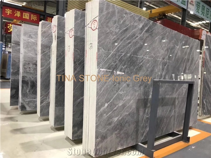 Ionic Grey Marble Tiles Slabs