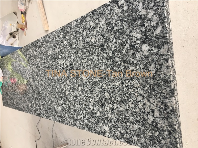 Spray White Granite Steps Risers Tiles Slabs