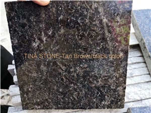 Tan Brown Granite Black Color Kitchen Tiles Slabs