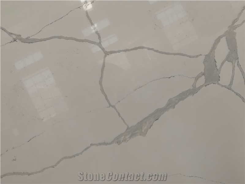 Artificial Stone Calacatta Quartz Slabs Sy1027
