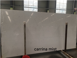 Artificial Stone Carrara White Quartz Slabs Sy111