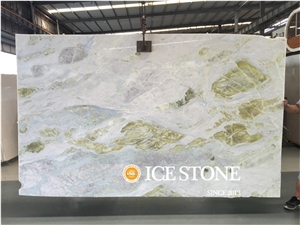 Blue Moon River Green Yellow Marble Slabs Tiles