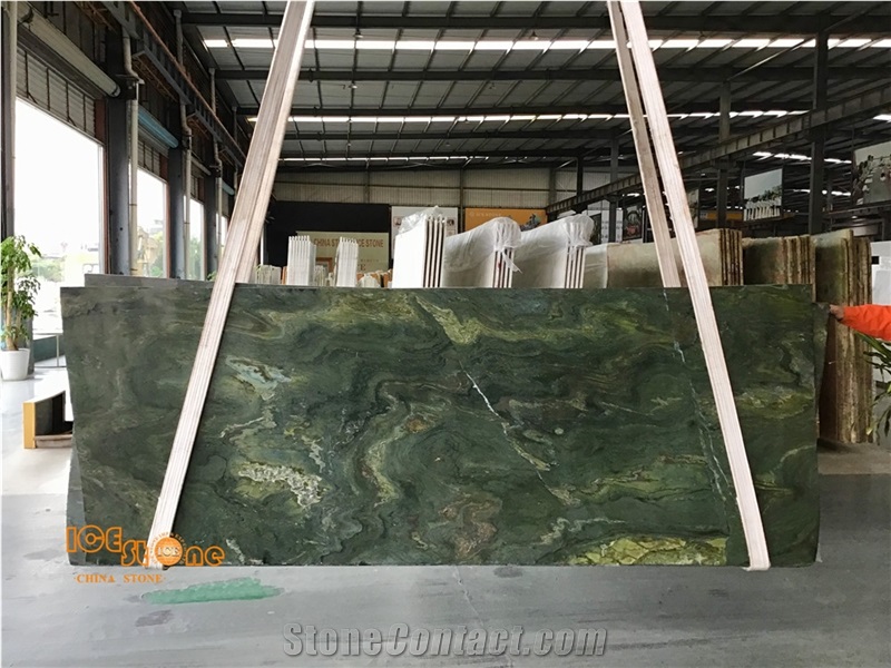 Chinese Verde Olive Marble Wall Covering Tiles