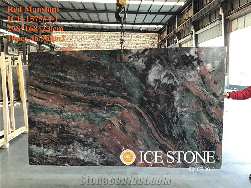 Red Mansions Marble Red Black Marble Slabs