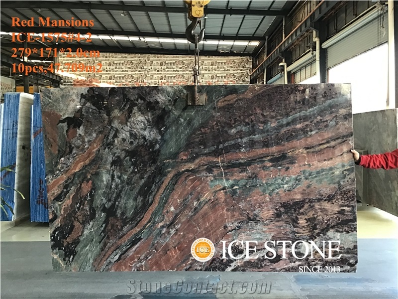 Red Mansions Marble Red Black Marble Slabs