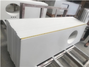 White Quartz Artifical Stone Prefabricated Top