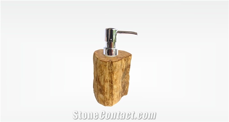Petrified Wood Fossil Soap Dispenser Premium