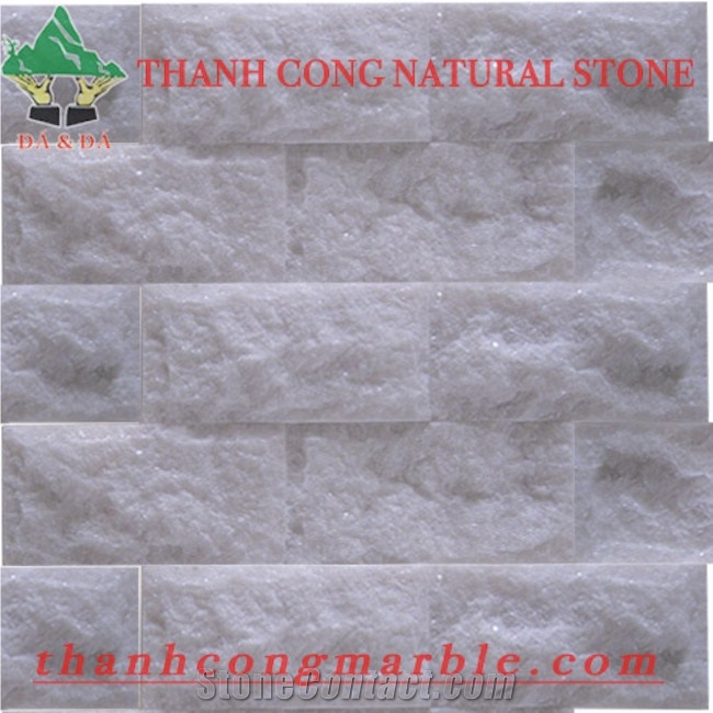 Crystal White Marble Split Face Wall Veneer Tiles