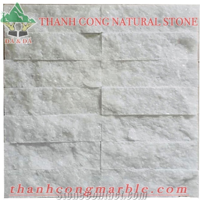 Crystal White Marble Split Face Wall Veneer Tiles