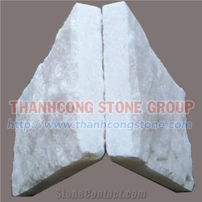 Pure White Marble Wall Cladding Split Stone