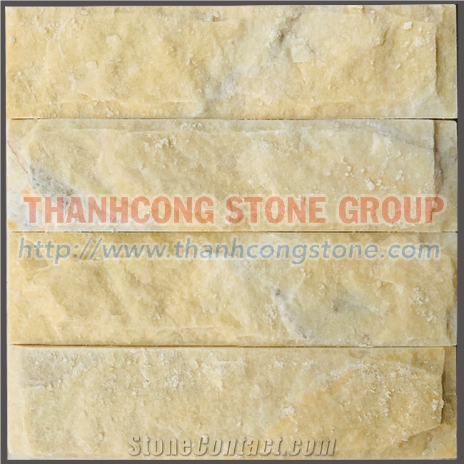 Yellow Gold Marble Mushroom Stone Split Wall Stone