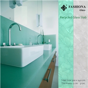 Backlit Recycled Glass Slab, Bathroom Countertops