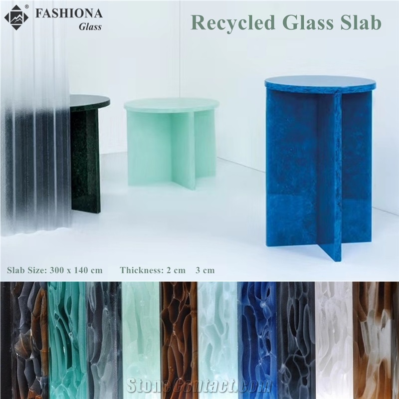 Backlit Recycled Glass Slab, Bathroom Countertops
