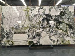 China Beauty White Green Mable,Ice Connect Marble