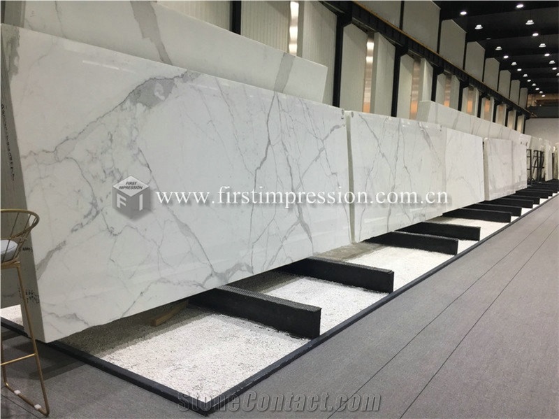 Hot Sale Italy White Marble Calacatta Gold Slabs