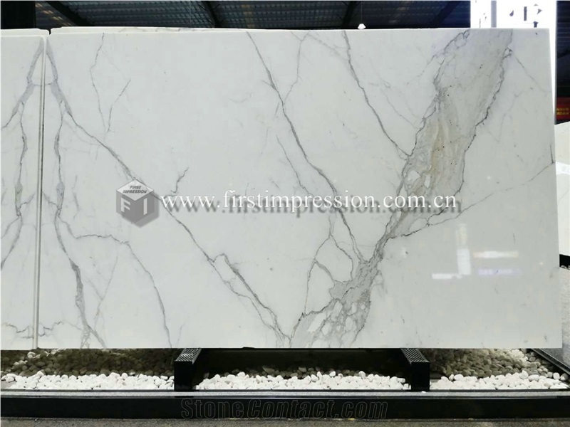 Hot Sale Italy White Marble Calacatta Gold Slabs