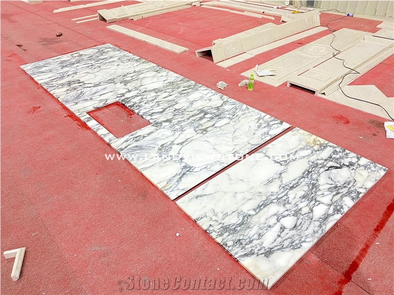 Arabescato White Marble Bathroom Floor Wall Design